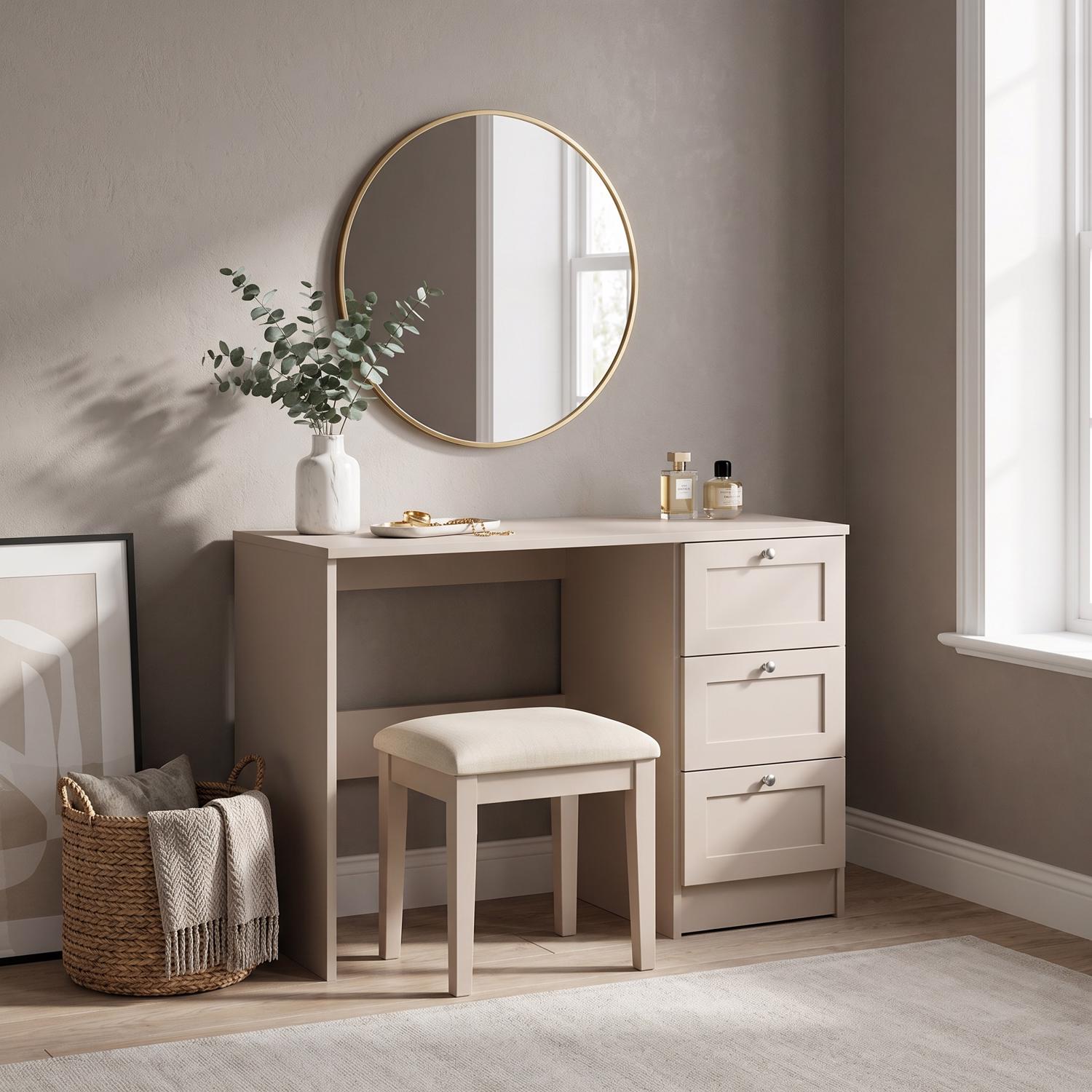FWStyle Artus 3 Drawer Dressing Table - Beige - Image 2