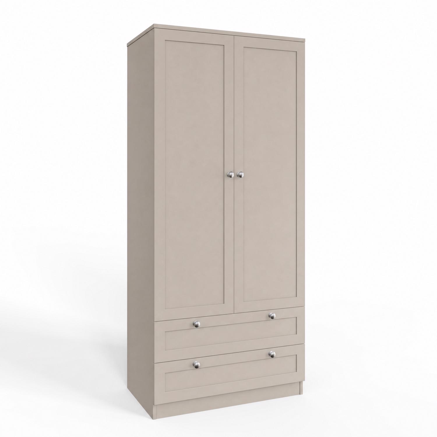 FWStyle Artus Shaker 2 Door 2 Drawer Combination Wardrobe Beige - Image 3