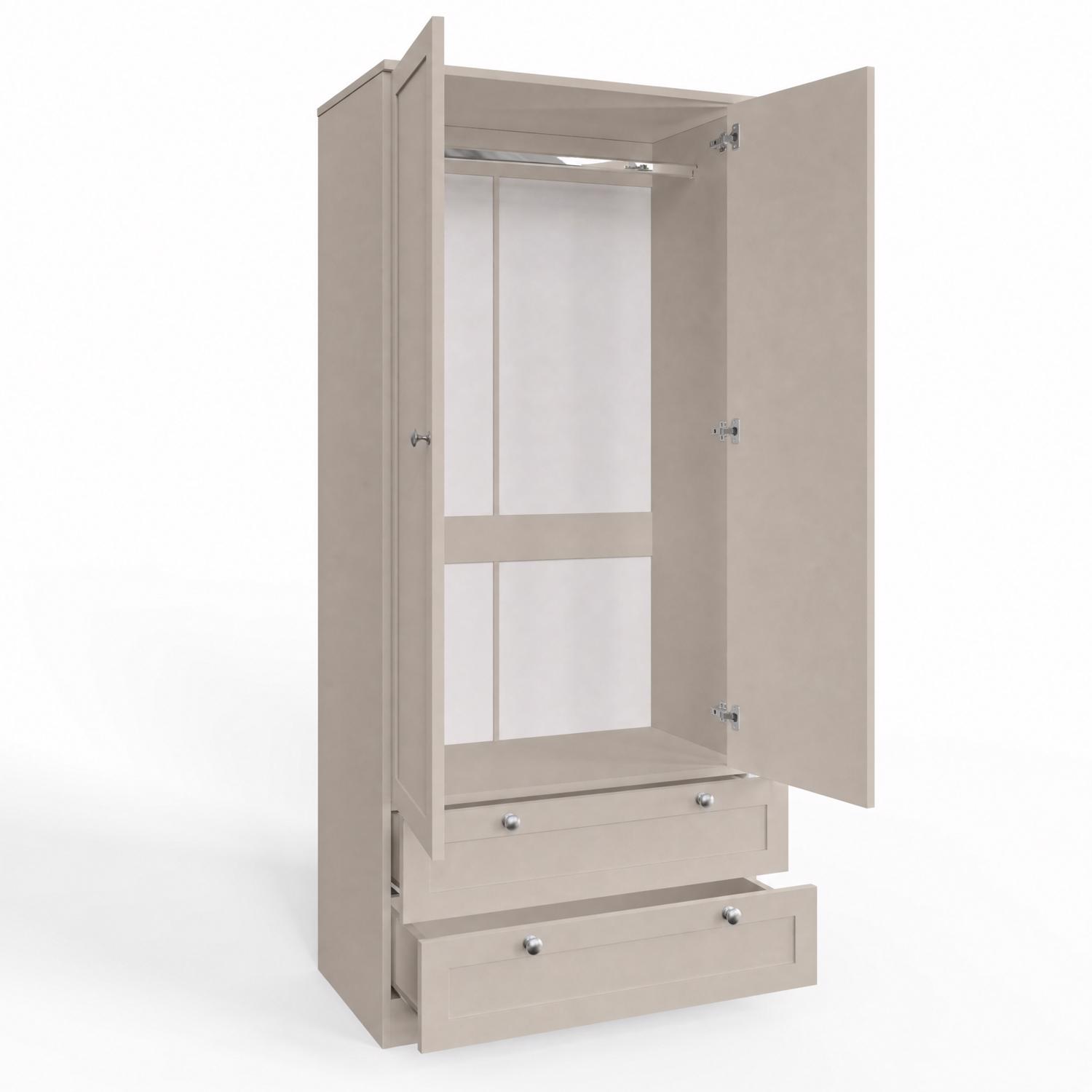 FWStyle Artus Shaker 2 Door 2 Drawer Combination Wardrobe Beige - Image 4