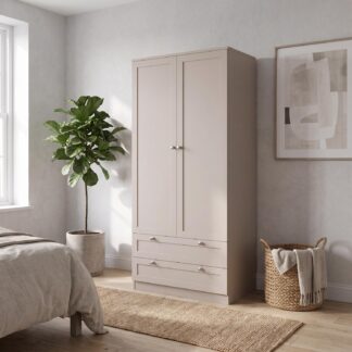 FWStyle Artus Shaker 2 Door 2 Drawer Combination Wardrobe Beige