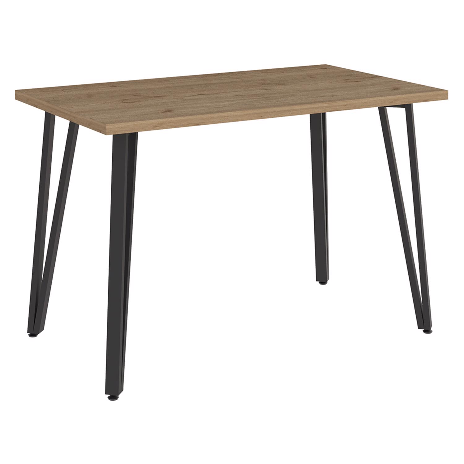 Poppy 120cm x 70cm Natural Oak Dining Table & 4 Evie Green Dining Chairs - Image 3