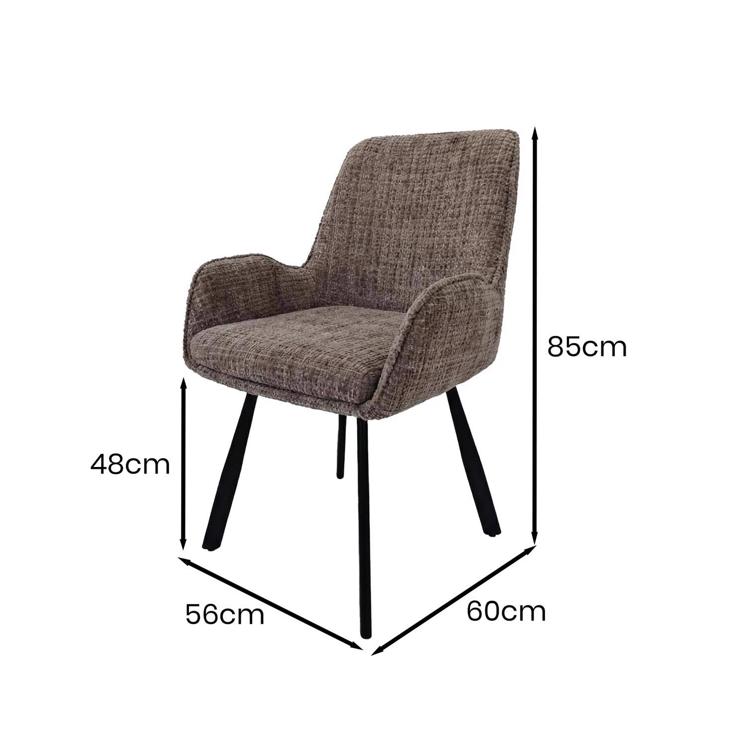 Robyn 180x90cm Travertine Dining Table & 4 Amelia Brown Dining Chairs - Image 9