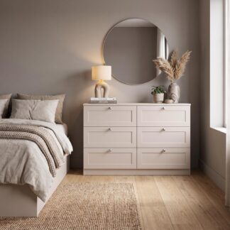 FWStyle Artus Shaker 6 Drawer Chest Of Drawers Beige